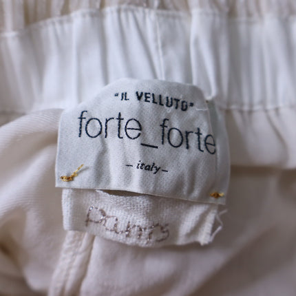 FORTE_FORTE Crush Velvet Joggers Ivory Pull On Relaxed Fit Women's 0/ US 0-2