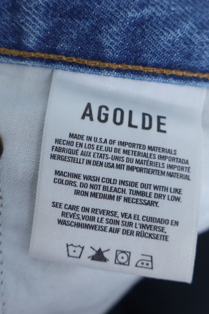 AGOLDE Riley Straight Cropped Jean Renewal Blue Light Wash High Rise Women's 31
