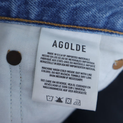 AGOLDE Riley Straight Cropped Jean Renewal Blue Light Wash High Rise Women's 31