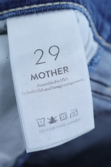 MOTHER Blue Dazzler Ankle Fray Jeans Mid Rise Weekend Warrior Women's 29