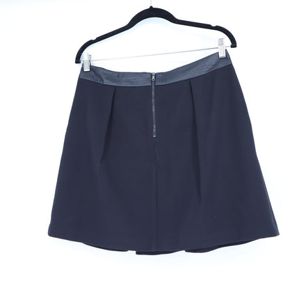Trina Turk Kimbra Pleated Mini Skirt Black Weave Embossed Waist Women's 8