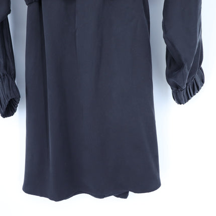 LUNYA Oversized Silk Mini Robe Immersed Black Belted Loungewear Women's L/XL