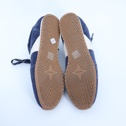 LARROUDE Stella Sneakers Navy Suede and Ivory Leather Low Top Women's 9