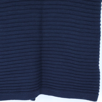 Worth New York Ribbed Open Cardigan Navy Blue Hooded Short Sleeve Women's XSP