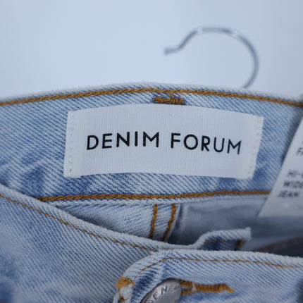 Denim Forum The Farrah Cargo Jeans Bleach Bleu NWT High Rise Women's 25
