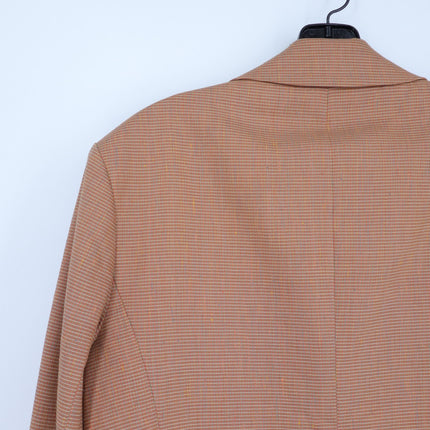 Veronica Beard Amadi Dickey Jacket Chai Orange Microplaid One Button Women's 6