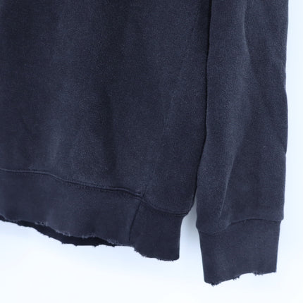 Givenchy Fun Washed Hoodie Black Distressed French Terry Slim Sweatshirt Men's S