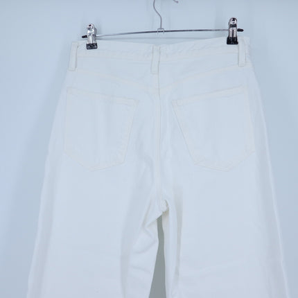 Agolde Low Slung Baggy Jeans Milkshake White Button Fly Straight Cut Women's 26
