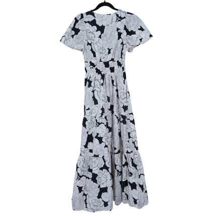 By Anthropologie Somerset Maxi Dress Floral Light Sand NWT Popover Women's XS