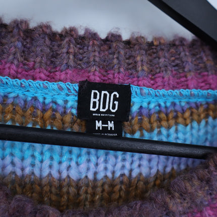 BDG Undone Spacedye Pullover Sweater Purple Multicolor Knit Jumper Women's M