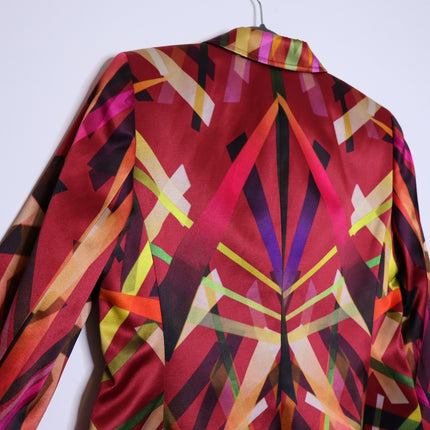 ESCADA Bozena Blazer Fantasy Multicolor Geometric Single Button Women's 40/US10