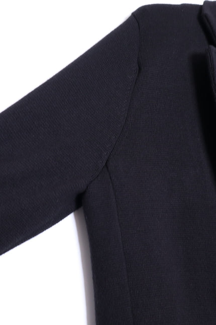 MINNIE ROSE Cotton Blend Boyfriend Blazer Black One Button Unlined Women's S