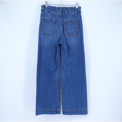 Maeve The Colette Jeans Blue Mini Fern Wash Cropped Wide Leg Women's 26