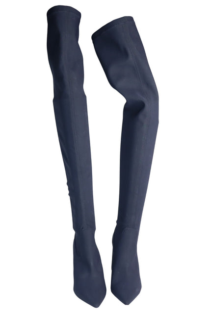 MARION PARKE Malone Heeled Boot Black Thigh High Stretch Crepe Women's 36/US 6