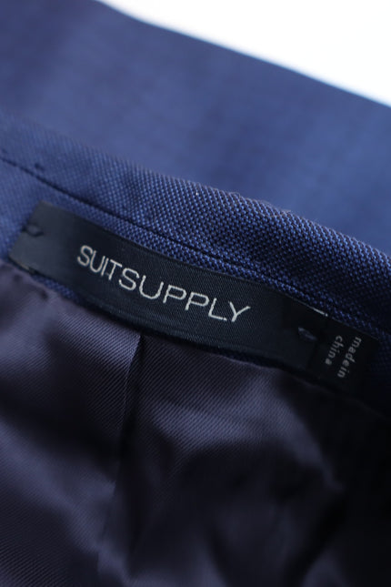 SUITSUPPLY Lazio Slim Sport Coat Mid Blue Wool Single Breasted Men's 50/US 40