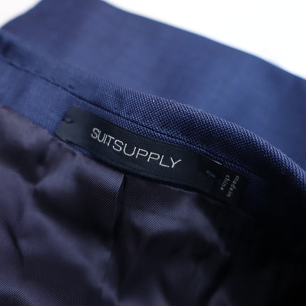 SUITSUPPLY Lazio Slim Sport Coat Mid Blue Wool Single Breasted Men's 50/US 40