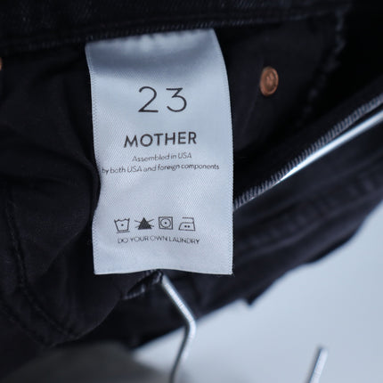 Mother Rascal Ankle Snippet Jeans Nighthawk Black Slim Straight Leg Women's 23