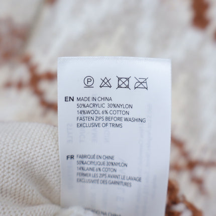 Varley Brooke Fair Isle Knit Jacket Whitecap Mountain Full Zip Sweater Women's M