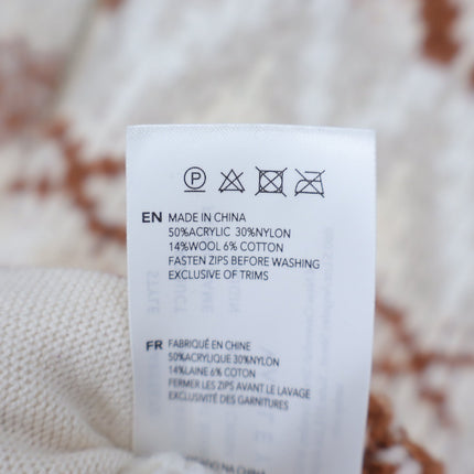 Varley Brooke Fair Isle Knit Jacket Whitecap Mountain Full Zip Sweater Women's M
