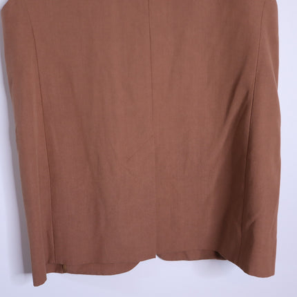 VANESSA BRUNO Christen Longline Sleeveless Jacket Camel Belted Women's 40/US 8
