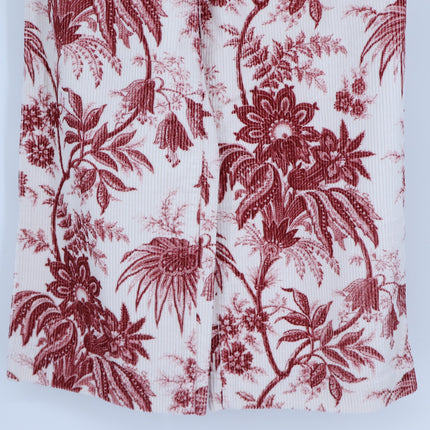 Cara Cara Sonia Pant Jacobean Red Printed Corduroy Crop Wide Leg Women's 4