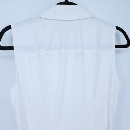 Lafayette 148 Stretch Twill Belted Shirtdress Sea Salt White Midi Women's XS