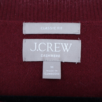 J. Crew 100% Cashmere Crewneck Sweater Burgundy Classic Fit Women's M