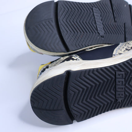 GOLDEN GOOSE Running Sole Sneaker Natural Snake Print and White Star Women's 40