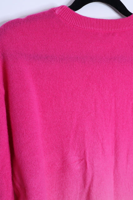 ALICE + OLIVIA Gleeson Cashmere Sweater Dip Dye Ombre Pink Long Sleeve Women's L