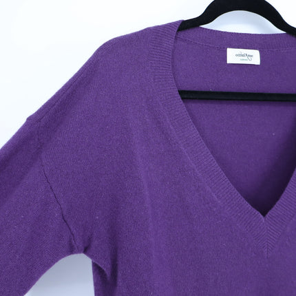 OTTOD'AME V Neck Sweater Purple Cashmere Wool Long Sleeve Pullover Women's 4/S