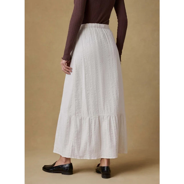 Faherty Dune Cotton Gauze Rees Skirt White Tie Waist Peasant Midi Women's M