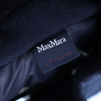 MAX MARA Leisure Cropped Jacket Cashmere Navy Blue Boxy Puffer Women's XS