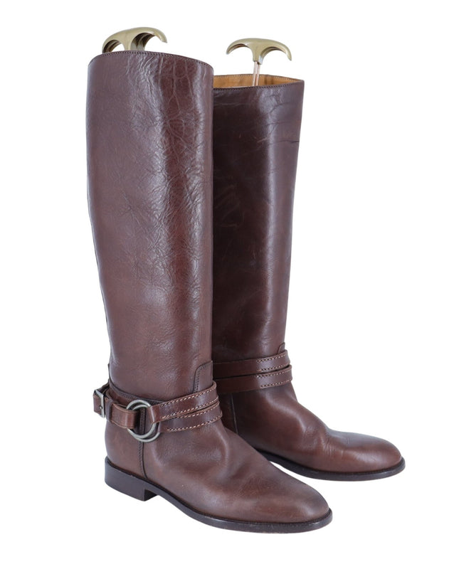 Ralph Lauren Collection Leather Riding Boot Brown Western Luxury Women's 5.5B