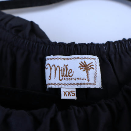 Mille Beja Ruffle Top Black Cotton Flutter Sleeve Blouse Women's XXS