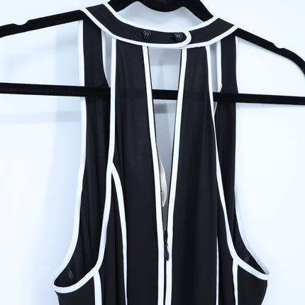 DIANE VON FURSTENBERG Jasper Wide Leg Jumpsuit Black and White NWT Women's L