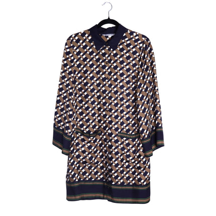 VERONICA BEARD Sumatra Mini Shirt Dress Navy Multi Wide Sleeve Women's 10