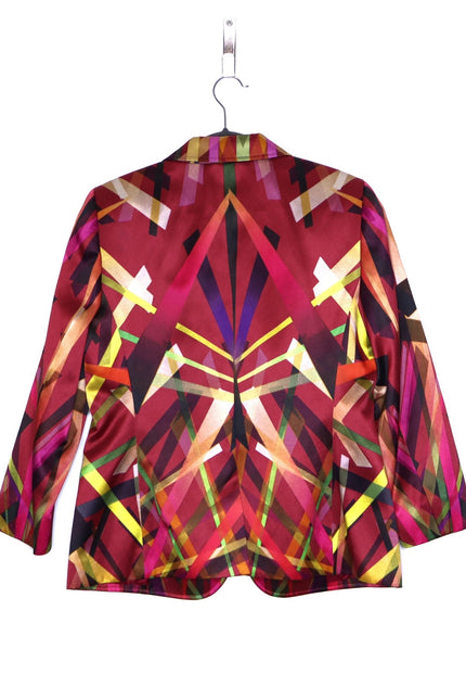 ESCADA Bozena Blazer Fantasy Multicolor Geometric Single Button Women's 40/US10