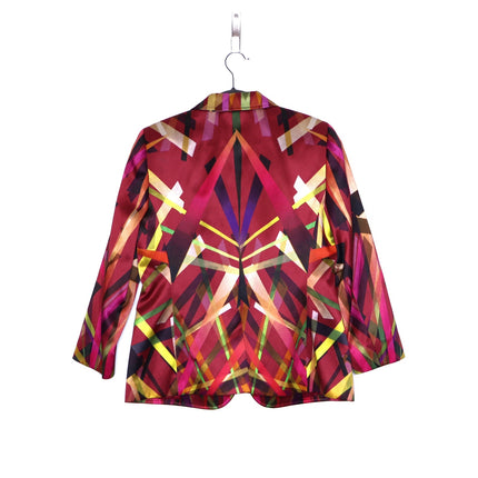 ESCADA Bozena Blazer Fantasy Multicolor Geometric Single Button Women's 40/US10