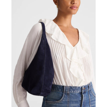 Madewell The Mylie Shoulder Bag Midnight Navy NWT Suede Slouchy Hobo Bag