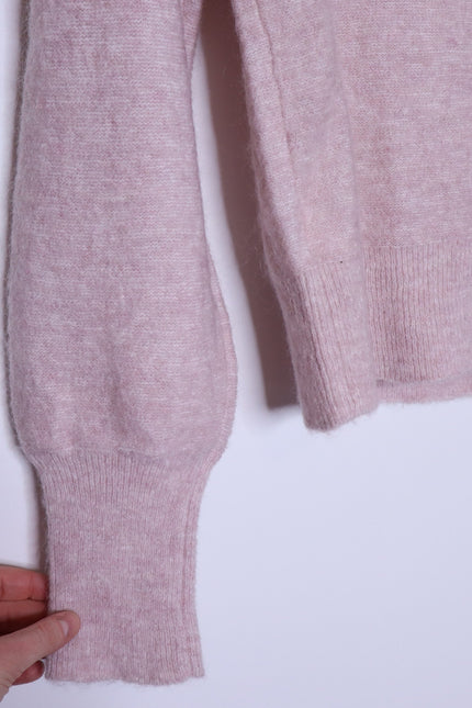 TED BAKER Larbow Statement Bow Sweater Pink Wool Knit Pullover Women's 0/US 2
