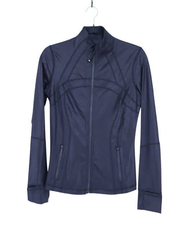Lululemon Spark Define Jacket Black Luminosity Foil Print Full Zip Women's 8