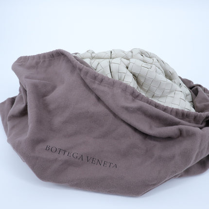 BOTTEGA VENETA The Pouch Plaster White Intrecciato Leather Clutch Bag