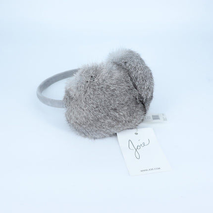 Joie Real Plush Rabbit Fur Earmuffs NWT Gray Winter Accessory Unisex O/S