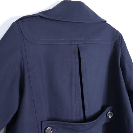 BURBERRY Crop Double Breasted Swing Jacket Dark Navy Long Sleeve Women's 40/US 6