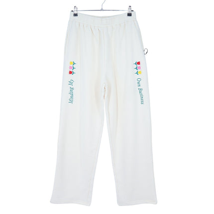 YLLW The Label Minding My Own Business Sweatpants Ivory NWT Pull On Women's XL