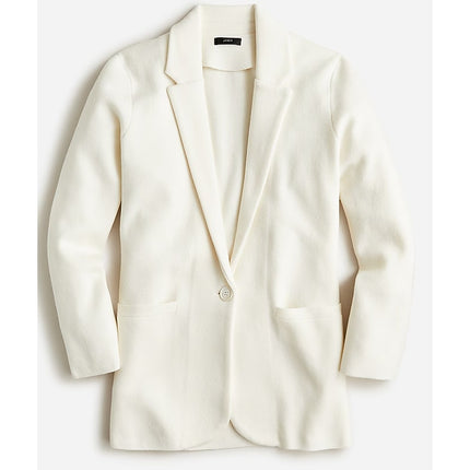 J.CREW Cecile Relaxed Sweater Blazer Ivory One Button Long Sleeve Women's S