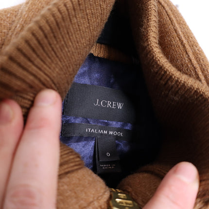 J. CREW Lodge Coat Italian Stadium Wool Jacket Heather Acorn Quilted Women's 0