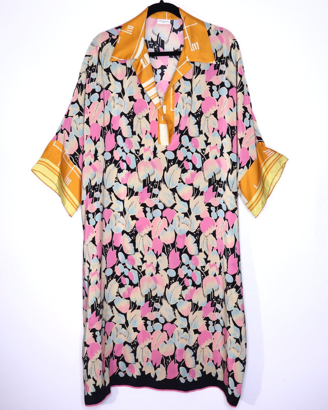 DRIES VAN NOTEN Floral-Print Daze Kaftan Multicolor Silk Slip On Women's M