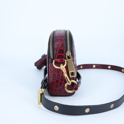 Marc Jacobs Shutter Croc Embossed Leather Crossbody Bag Vachetta Red