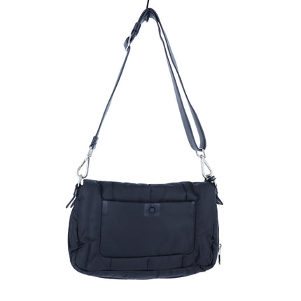PRADA Tessuto Nylon Bomber Sound Bag Black Leather Convertible Luxury Purse